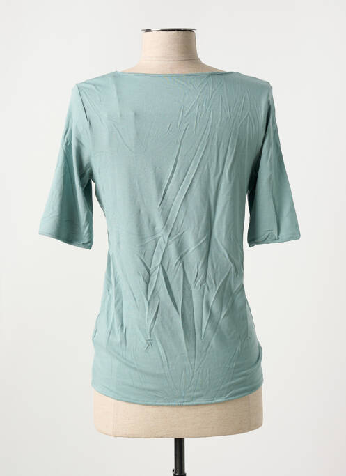 T-shirt col v manches courtes vert MAJESTIC FILATURES femme