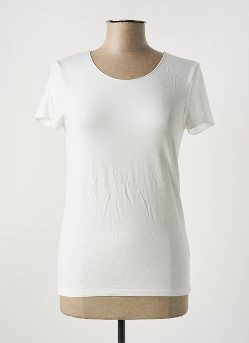 T-shirt stretch manches courtes blanc MAJESTIC FILATURES femme