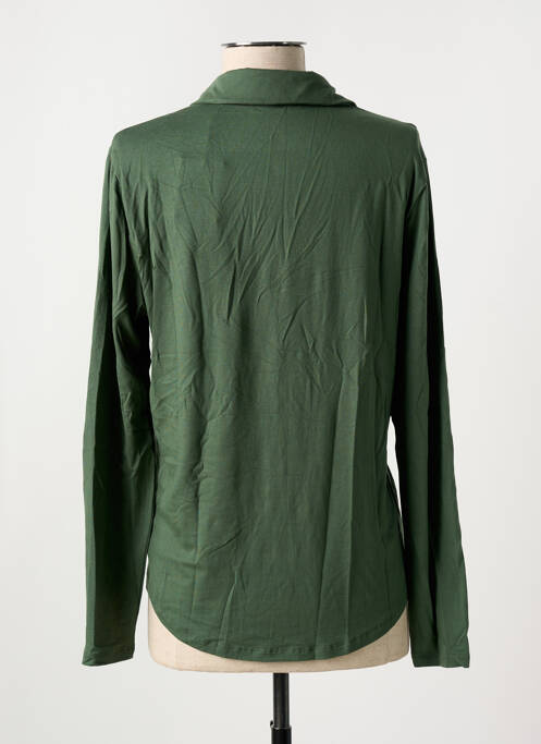Chemisier coupe cintrée manches longues vert MAJESTIC FILATURES femme