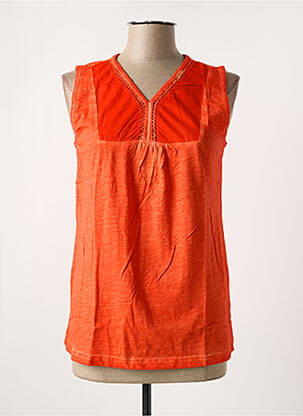 Blouse col v sans manche orange SHEEGO femme