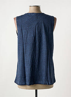 Blouse col v sans manche bleu SHEEGO femme