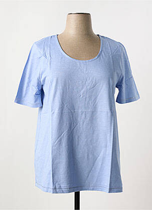 T-shirt coupe droite manches courtes bleu SHEEGO femme