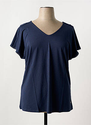 T-shirt coupe droite manches courtes bleu SHEEGO femme