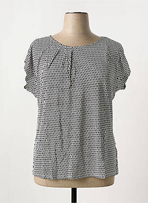 Blouse imprimé fantaisie manches courtes noir SHEEGO femme