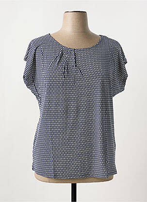 Blouse imprimé fantaisie manches courtes bleu SHEEGO femme
