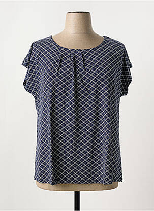 Top imprimé fantaisie manches courtes bleu SHEEGO femme