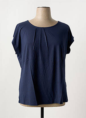 T-shirt coupe droite manches courtes bleu SHEEGO femme