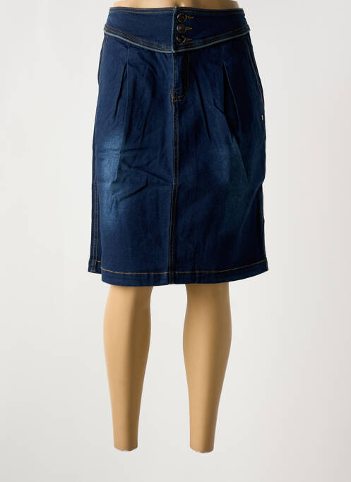 Jupe mi-longue bleu SHEEGO pour femme