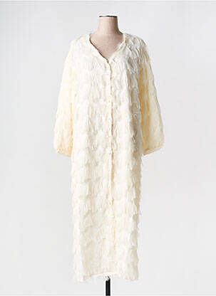 Manteau long coupe cintrée sans capuche beige MY QUEEN femme