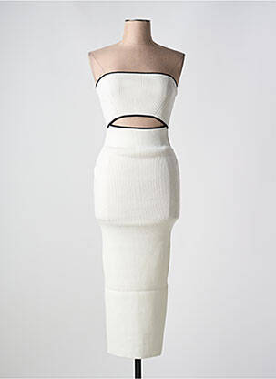 Robe mi-longue sans manche sans manche blanc COPPEROSE femme