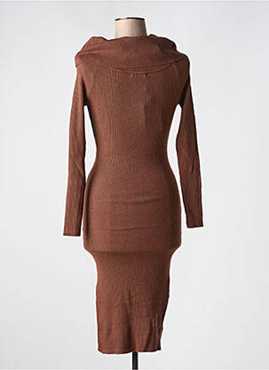 Robe pull coupe cintrée manches longues marron ROSY DAYS femme