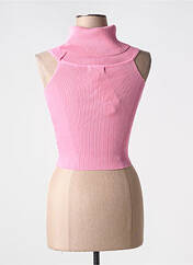 Pull col roulé rose FEELOOK pour femme seconde vue