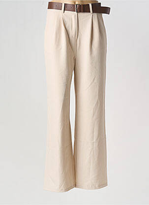 Pantalon droit stretch taille normale beige NEW COLLECTION femme