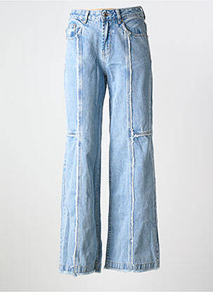 Jeans coupe large effet usé délavé taille normale bleu SEE SEE femme
