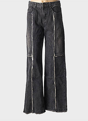 Jeans coupe large effet usé délavé taille normale noir SEE SEE femme