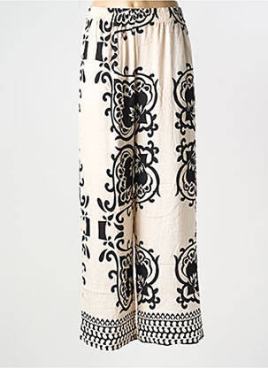 Pantalon large tissage popeline taille normale beige FEELOOK femme