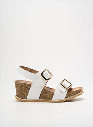 Sandales/nu pieds matière lisse talon de 4 à 6cm blanc TAKEME femme