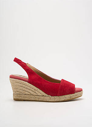 Espadrilles nubuck talon de 7 à 9cm rouge TONI PONS femme