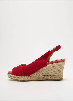 Espadrilles nubuck talon de 7 à 9cm rouge TONI PONS femme