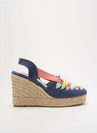 Espadrilles bout rond talon haut de 10cm et plus bleu TONI PONS femme