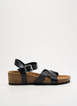 Sandales/nu pieds matière lisse talon de 4 à 6cm noir ISOTONER femme