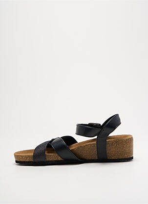 Sandales/nu pieds matière lisse talon de 4 à 6cm noir ISOTONER femme