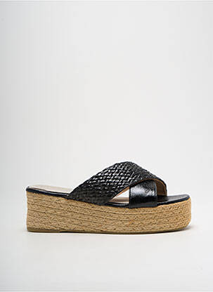 Espadrilles tissage satiné talon de 4 à 6cm noir CASSIS femme