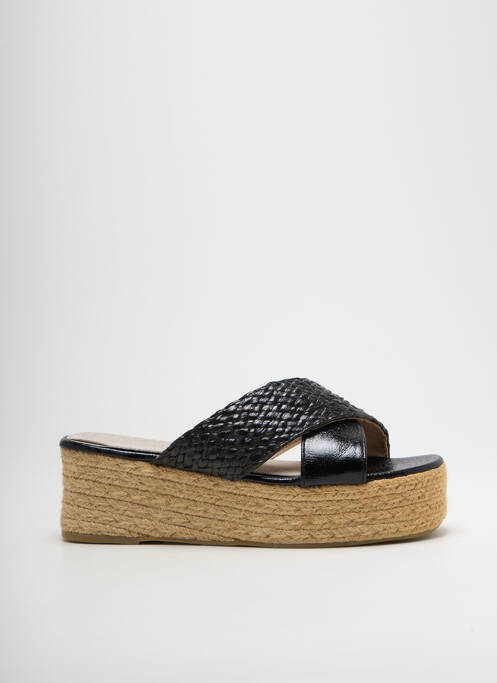 Espadrilles tissage satiné talon de 4 à 6cm noir CASSIS femme
