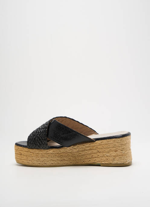 Espadrilles tissage satiné talon de 4 à 6cm noir CASSIS femme