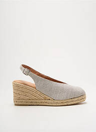 Espadrilles tissage satiné talon de 7 à 9cm argent MIMAO femme