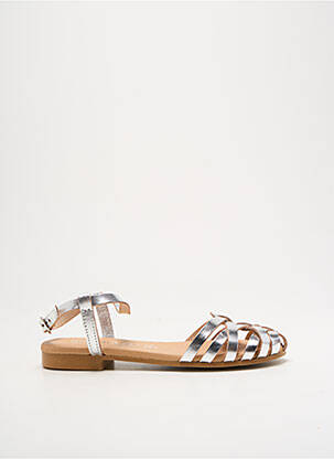 Sandales/nu pieds matière lisse talon plat jusqu'à 3cm argent MIMAO femme