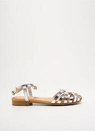 Sandales/nu pieds chiquet talon plat jusqu'à 3cm argent MIMAO femme