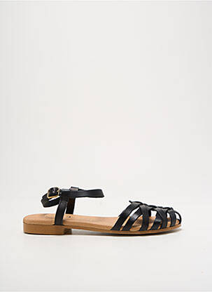 Sandales/nu pieds chiquet talon plat jusqu'à 3cm noir MIMAO femme