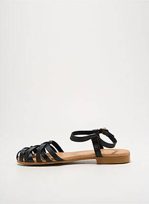 Sandales/nu pieds chiquet talon plat jusqu'à 3cm noir MIMAO femme