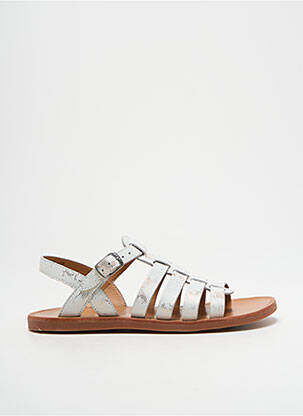 Sandales/nu pieds tissage satiné bout ouvert blanc POM D'API fille
