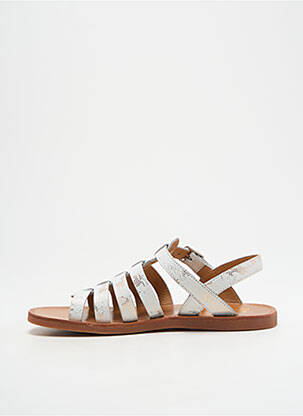 Sandales/nu pieds tissage satiné bout ouvert blanc POM D'API fille