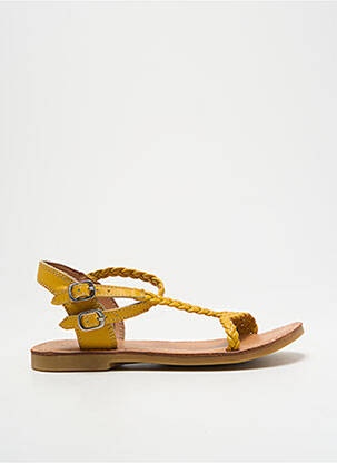 Sandales/nu pieds tissage satiné chiquet jaune SHWIK fille