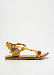 Sandales/nu pieds tissage satiné chiquet jaune SHWIK fille