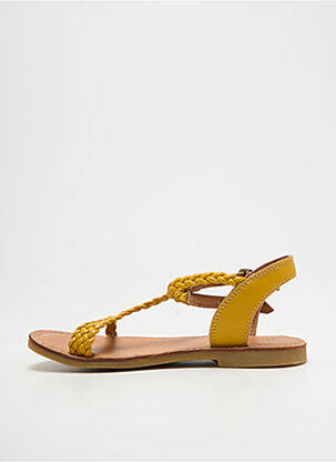 Sandales/nu pieds tissage satiné chiquet jaune SHWIK fille