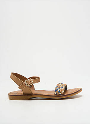 Sandales/nu pieds tissage satiné chiquet marron ADOLIE fille