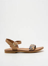 Sandales/nu pieds tissage satiné chiquet marron ADOLIE fille