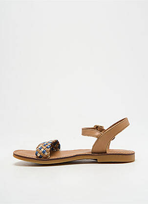 Sandales/nu pieds tissage satiné chiquet marron ADOLIE fille