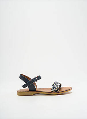 Sandales/nu pieds tissage satiné chiquet bleu ADOLIE fille