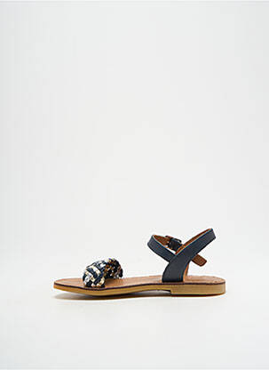 Sandales/nu pieds tissage satiné chiquet bleu ADOLIE fille