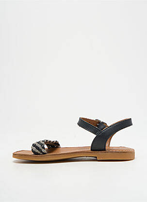 Sandales/nu pieds matière lisse chiquet noir ADOLIE fille