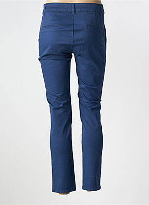 Pantalon slim tissage popeline taille normale bleu LAUREN VIDAL femme