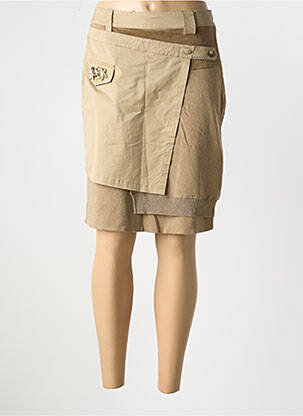 Jupe mi-longue doublure textile marron ELISA CAVALETTI femme