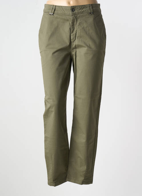 Pantalon droit stretch taille normale vert LAUREN VIDAL femme