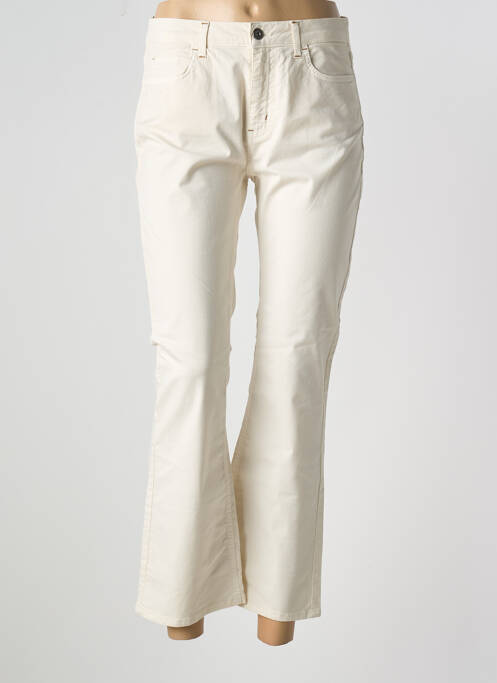Pantalon 7/8 stretch taille normale beige LAUREN VIDAL femme