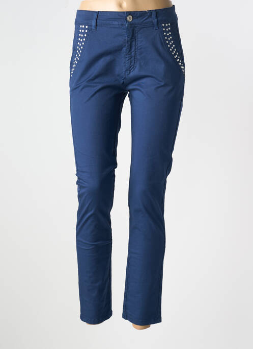 Pantalon slim bleu LAUREN VIDAL pour femme